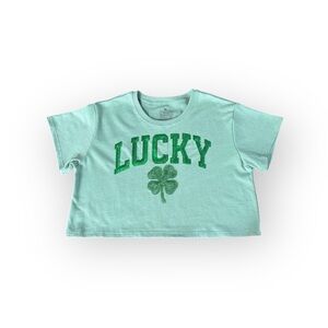 Goodie Two Sleeves LUCKY Sequin Shamrock Tee XL Green NWOT St Patrick’s